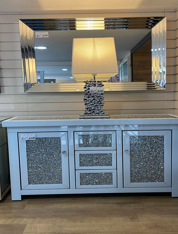 White Gloss Rhinestone Sideboard