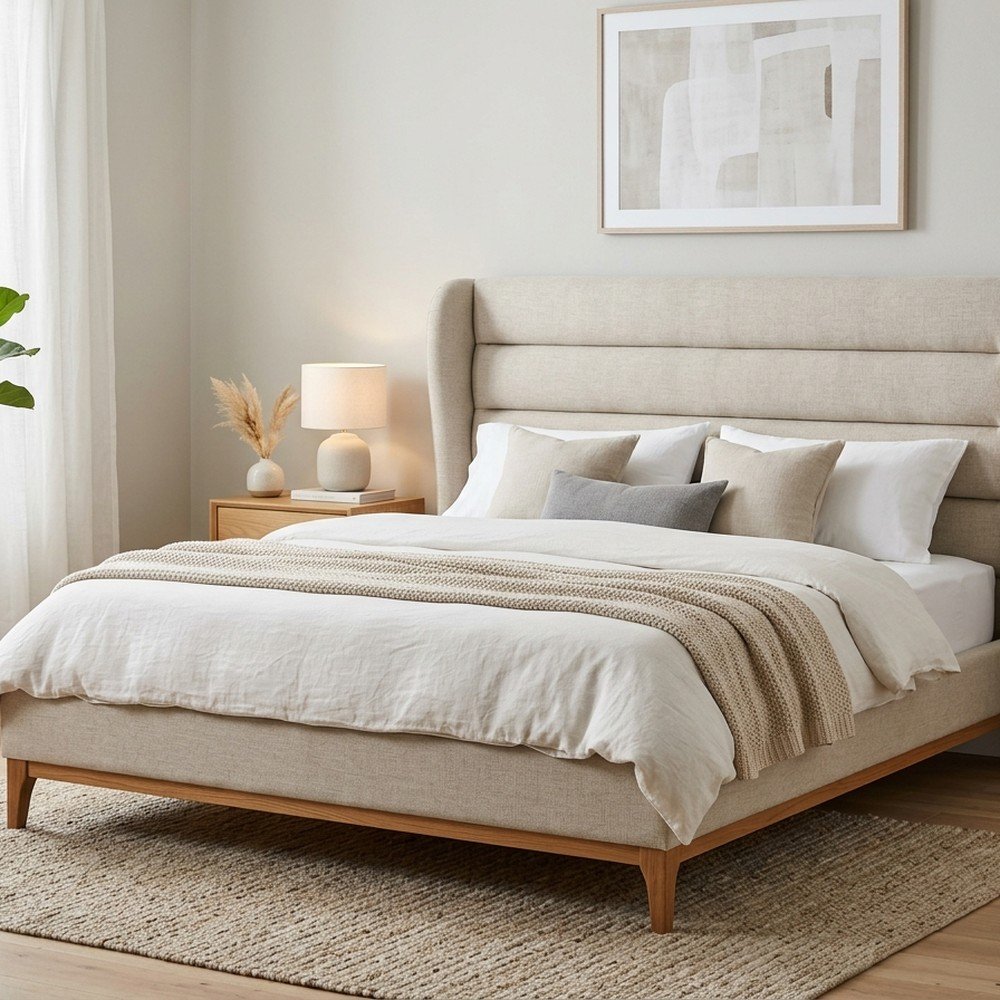 Hampton Cushioned Upholstered Bed Frame