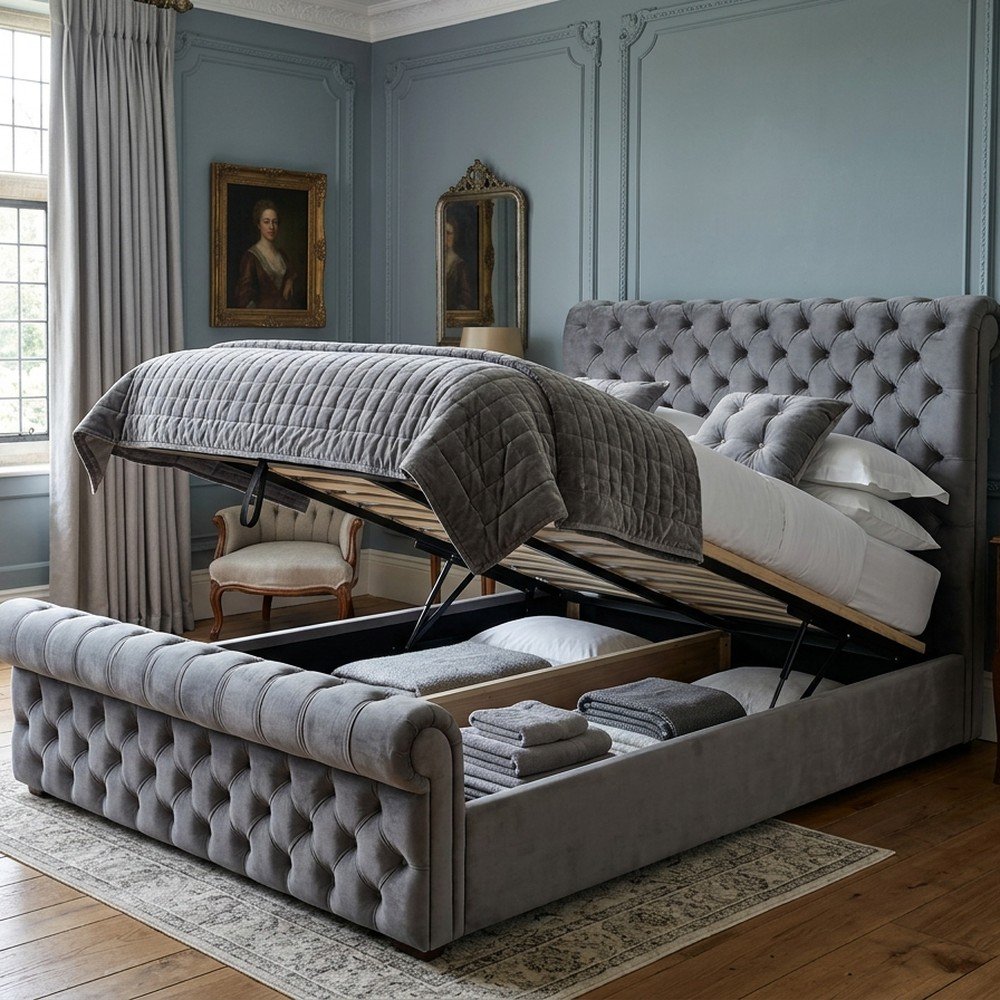 Windsor Chesterfield Gas-Lift Ottoman Bed