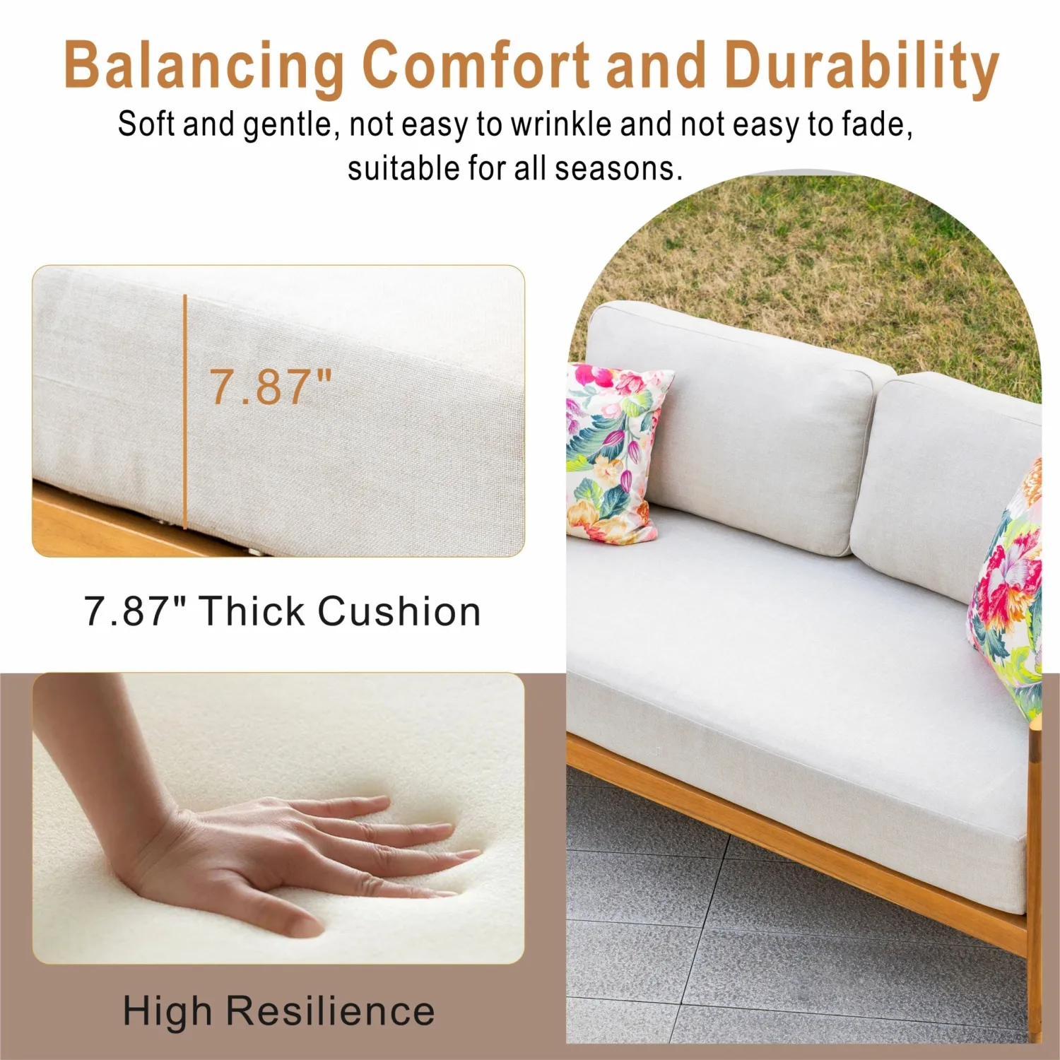 Caven Solid Wood 2-Seater Garden Sofa with Rope Detail - Image 5