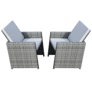 Carmel Set of 2 Rattan Garden Armchairs with Flip-Up Backs