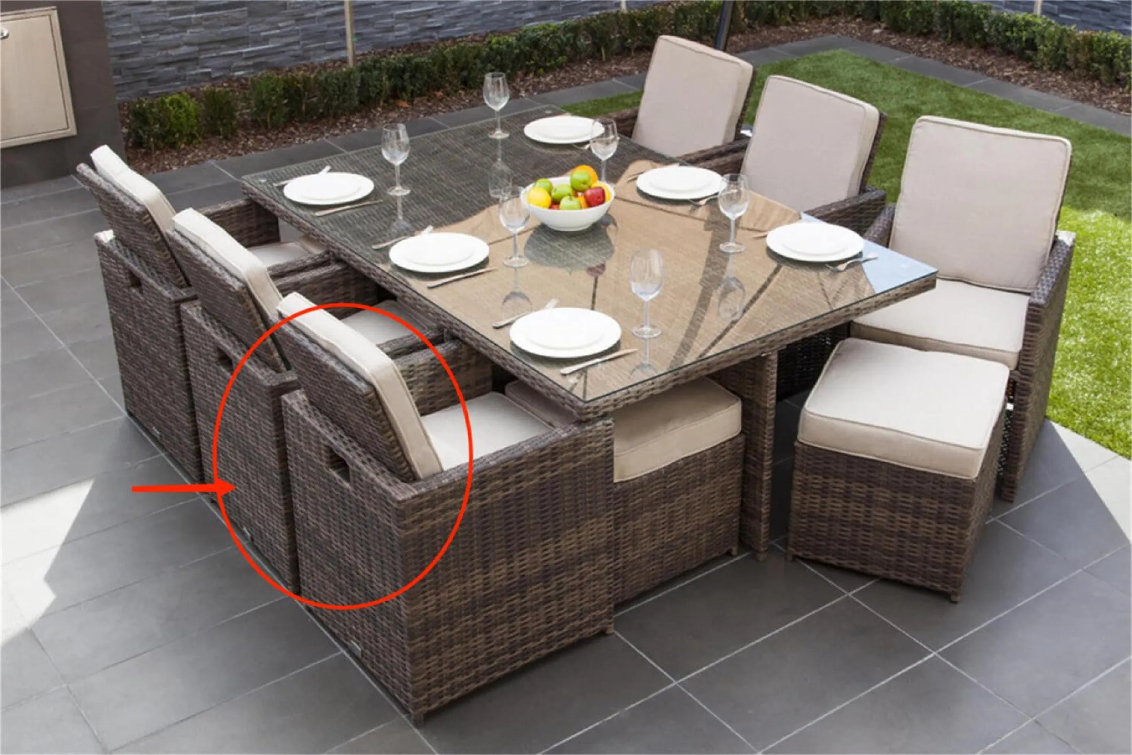 Carmel Set of 2 Rattan Garden Armchairs with Flip-Up Backs - Image 6
