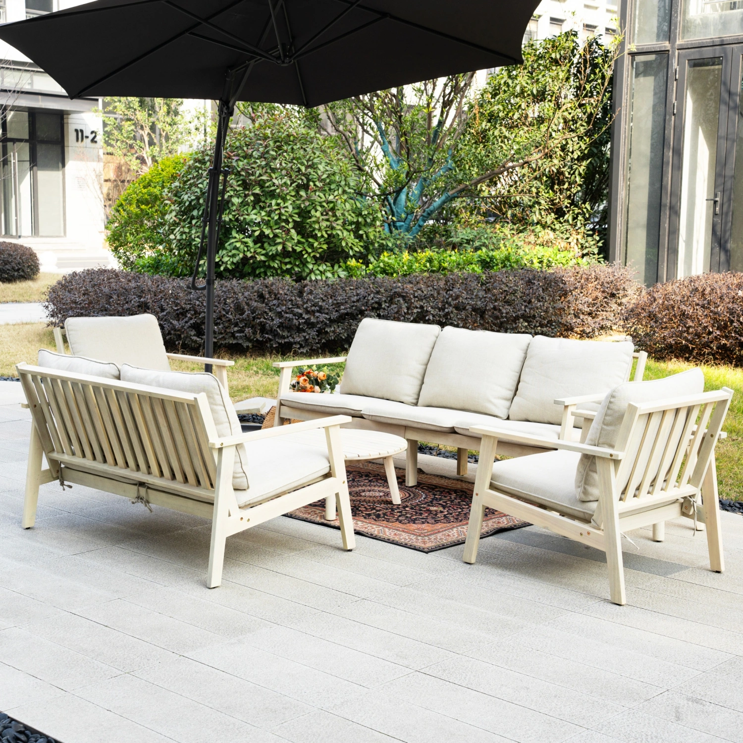 Toledo 7-Seater Wooden Garden Lounge Set