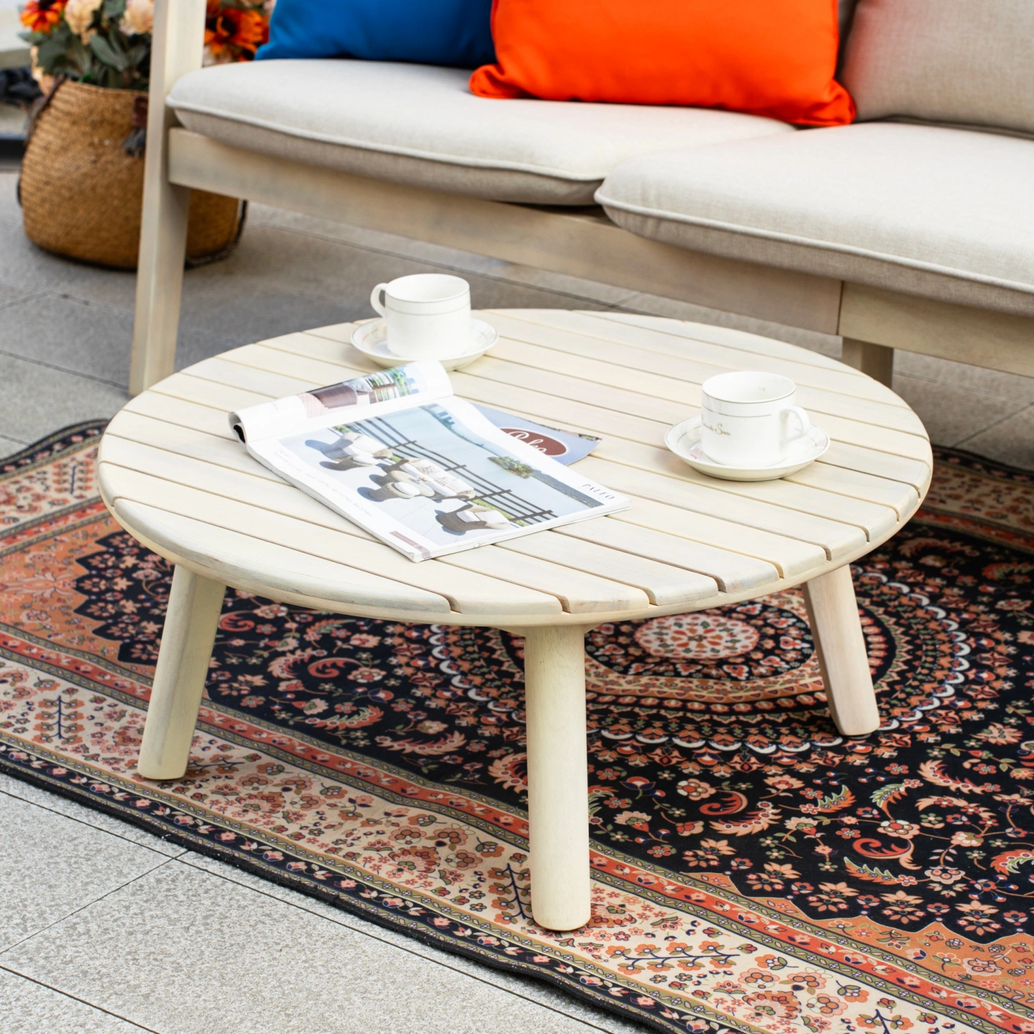 Toledo 5-Seater Wooden Outdoor Lounge Set with Round Coffee Table - Image 5
