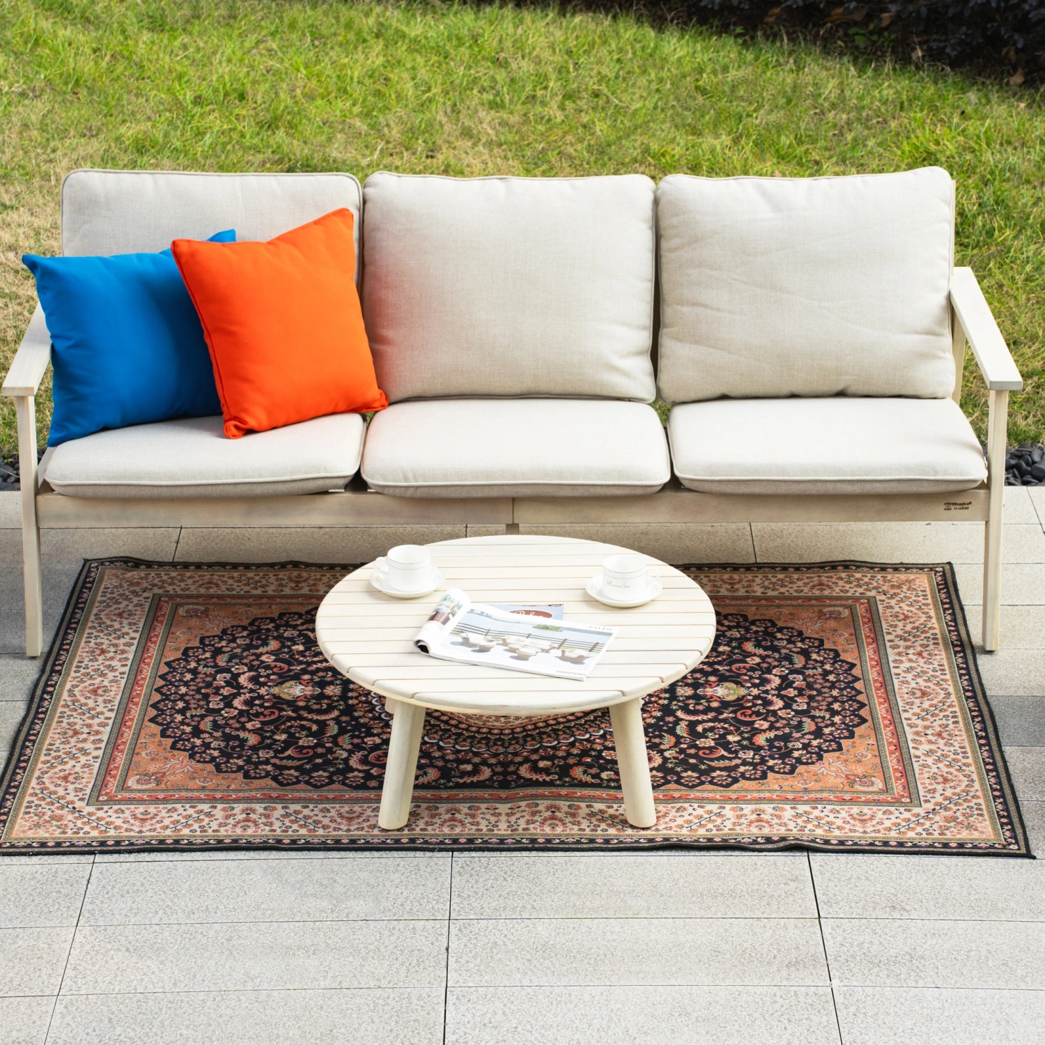 Toledo 5-Seater Wooden Outdoor Lounge Set with Round Coffee Table - Image 6