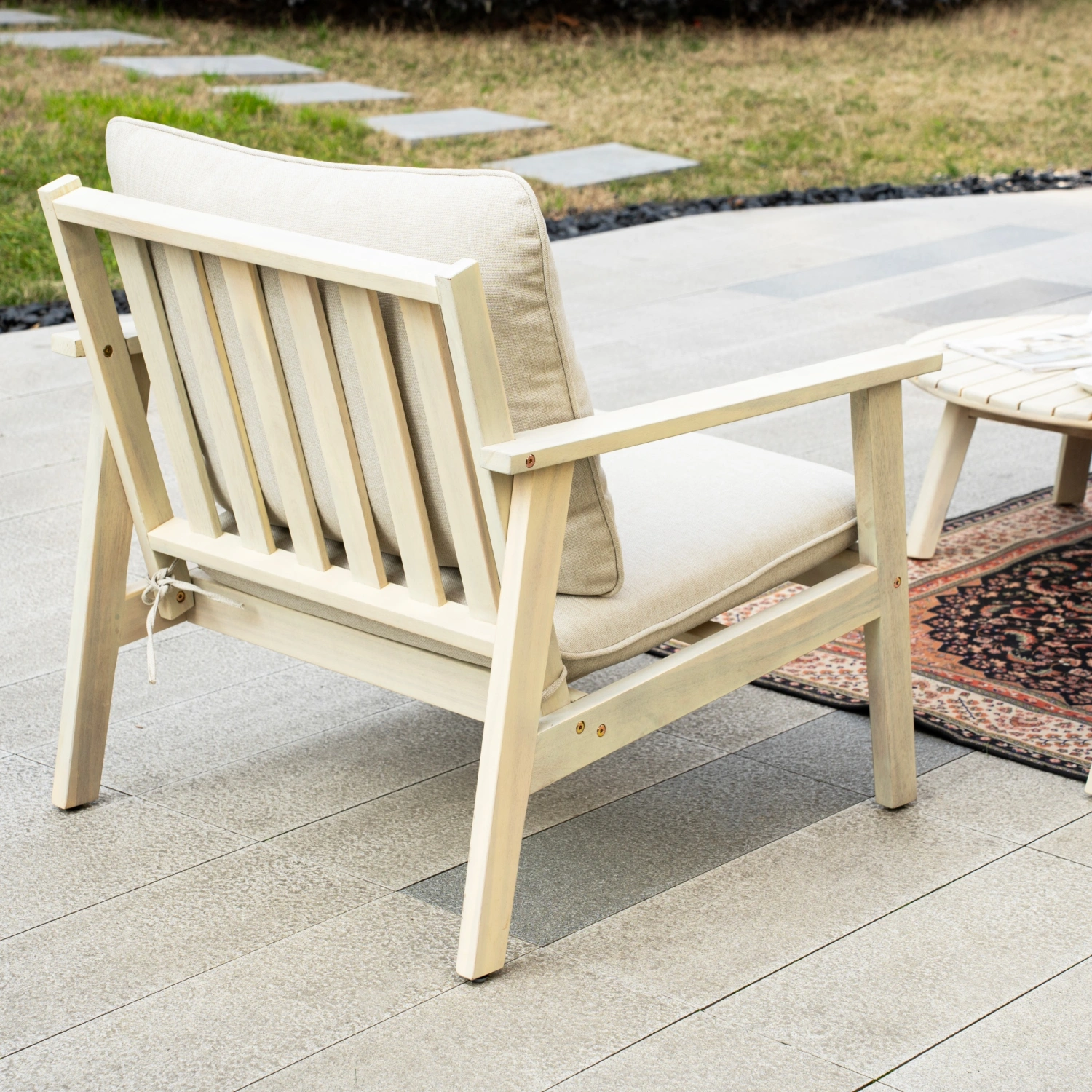 Toledo 5-Seater Wooden Outdoor Lounge Set with Round Coffee Table - Image 8