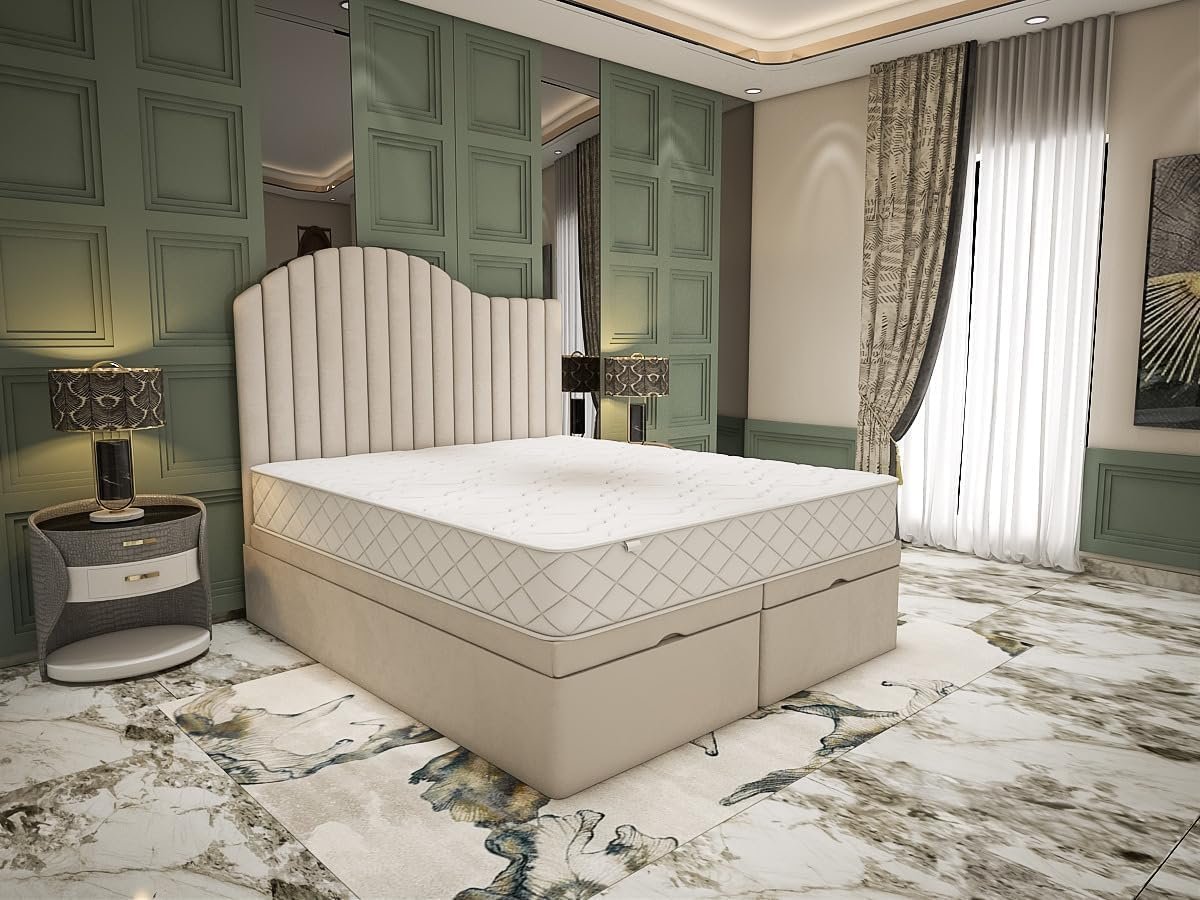 Luxury Ottoman Storage Bed Frame Plush Velvet