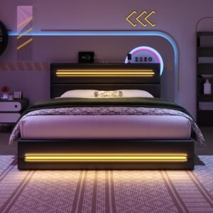 VASAGLE Ottoman Bed with Lift Up Storage RMB616GN01